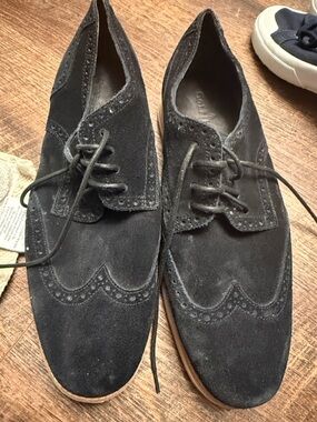 Cole Haan Black Slip-On Shoes with Beige Soles